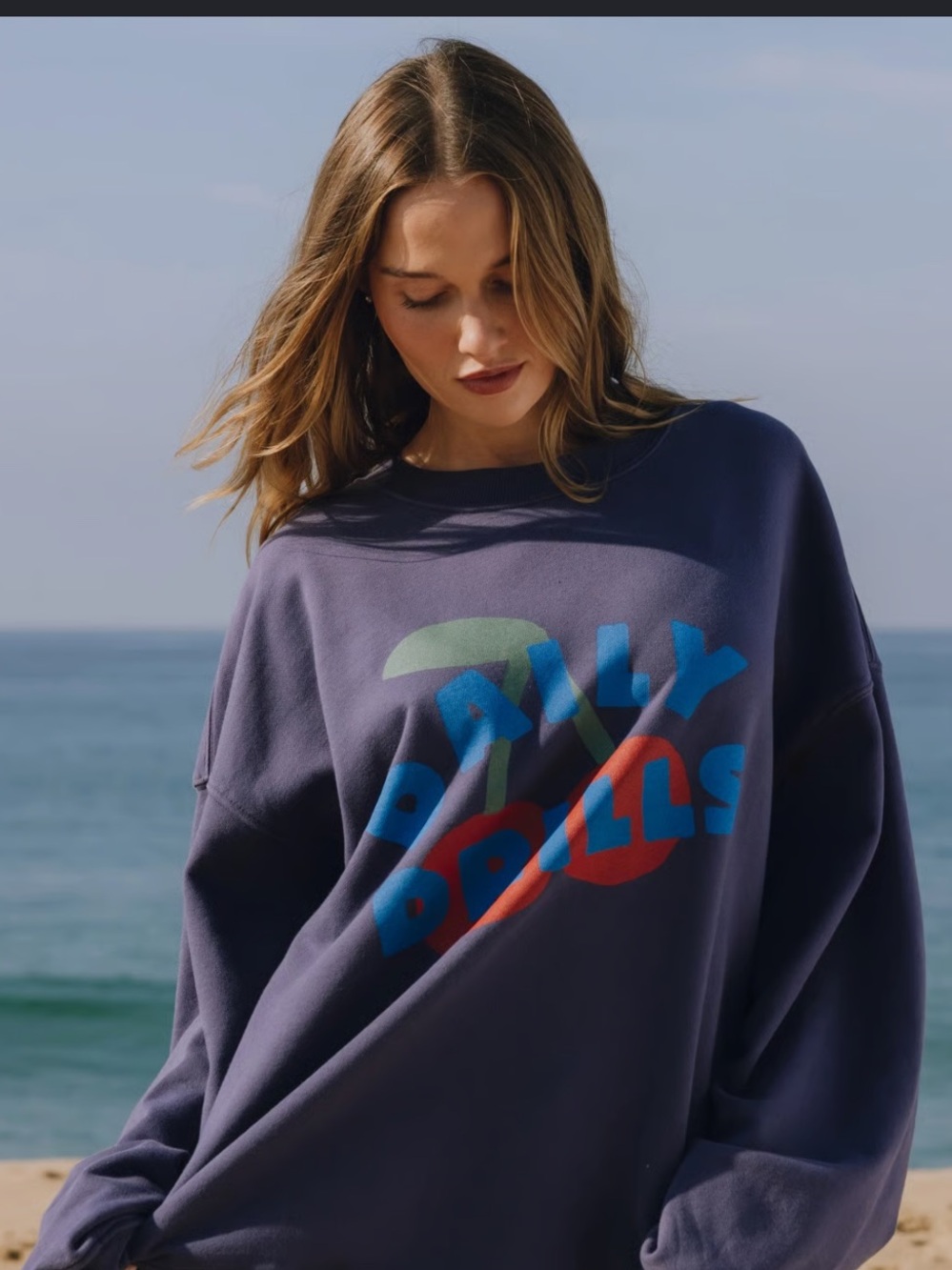 Daily Drills Limited Edition 300K Cherry Oversized Crew - Navy Size M/L NWOT